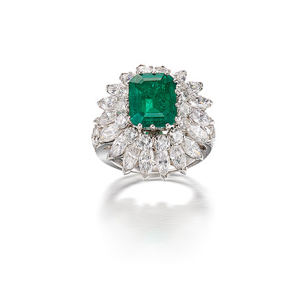 Bonhams : An Emerald and Diamond Ring, by Van Cleef & Arpels