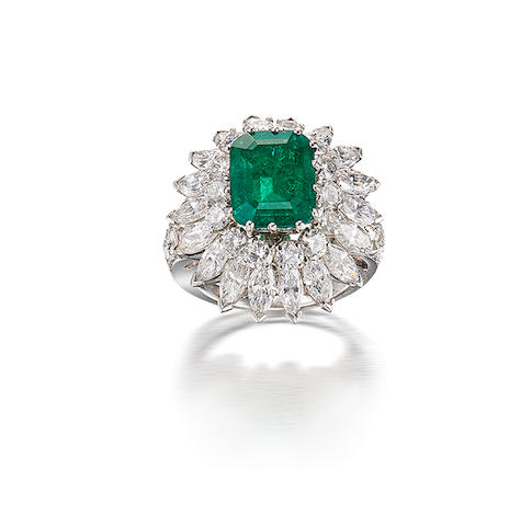 An Emerald and Diamond Ring, by Van Cleef & Arpels