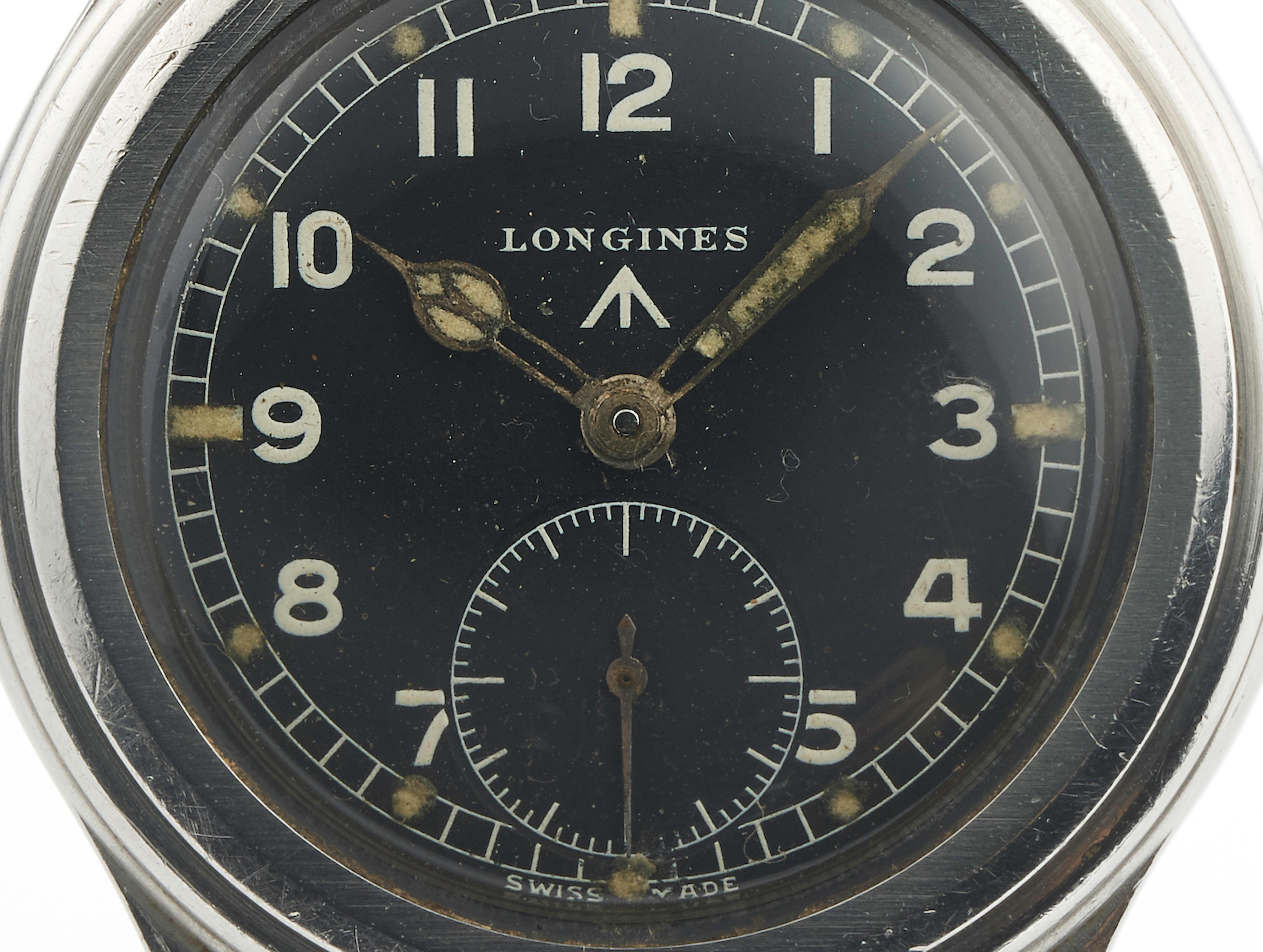 Longines. A Rare Stainless Steel Military Wristwatch