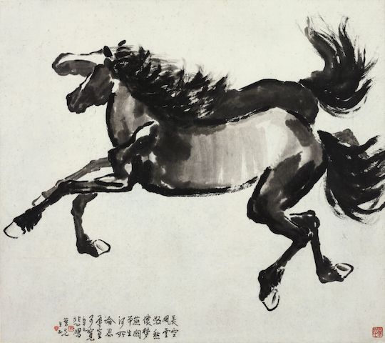 Xu Beihong (1895-1953) Two Galloping Horses Xu Beihong (1895-1953) Two Galloping Horses