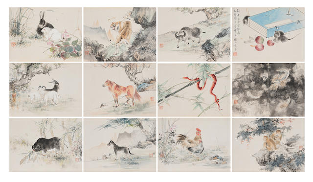Yan Bolong (1898-1954)  Twelve Zodiac Signs (12)