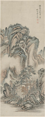 Wu Dongfa (1747-1803)  Landscape in the style of Xie Tingzhi (14th Century)