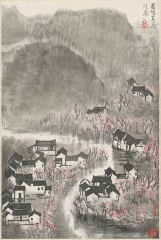 Li Keran (1907-1989) Apricot Blossoms in the Spring Rain