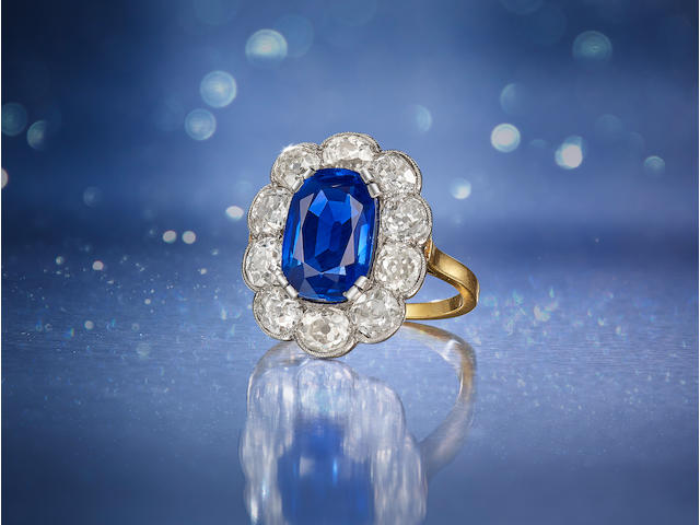 A Fine Sapphire and Diamond Ring,