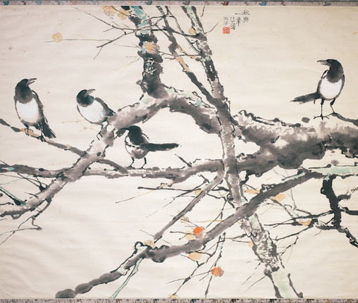Xu Beihong (1895-1953)  Magpies on Autumn Branches image 1