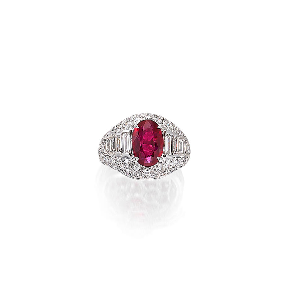 A Ruby and Diamond Ring