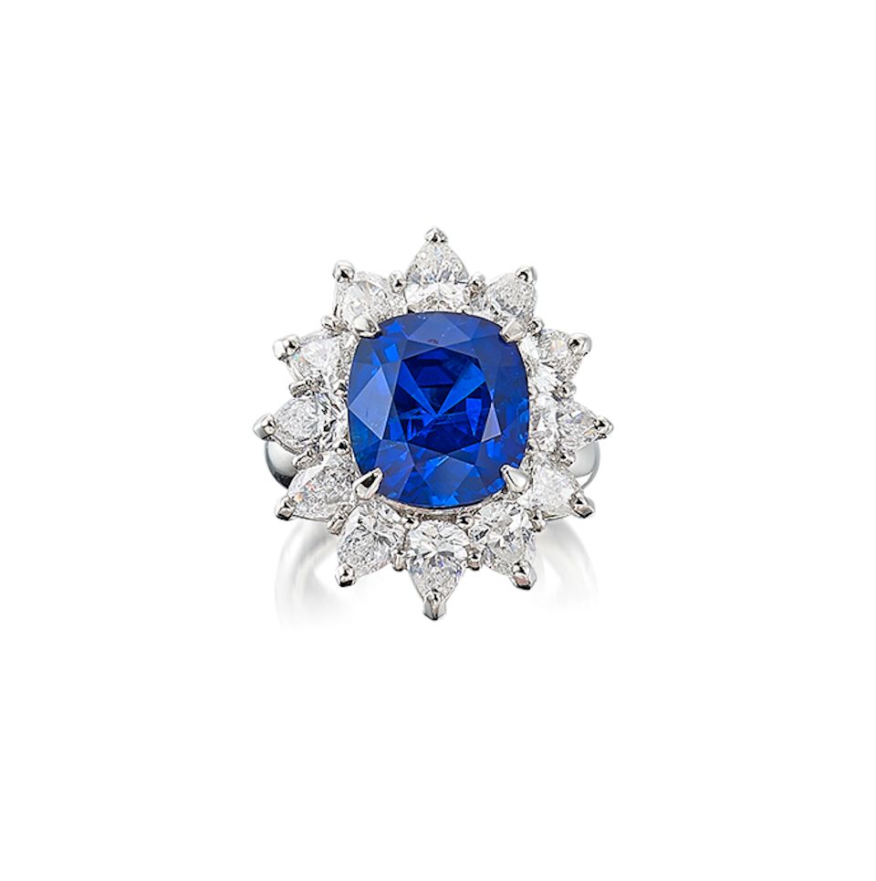 A Sapphire and Diamond Ring