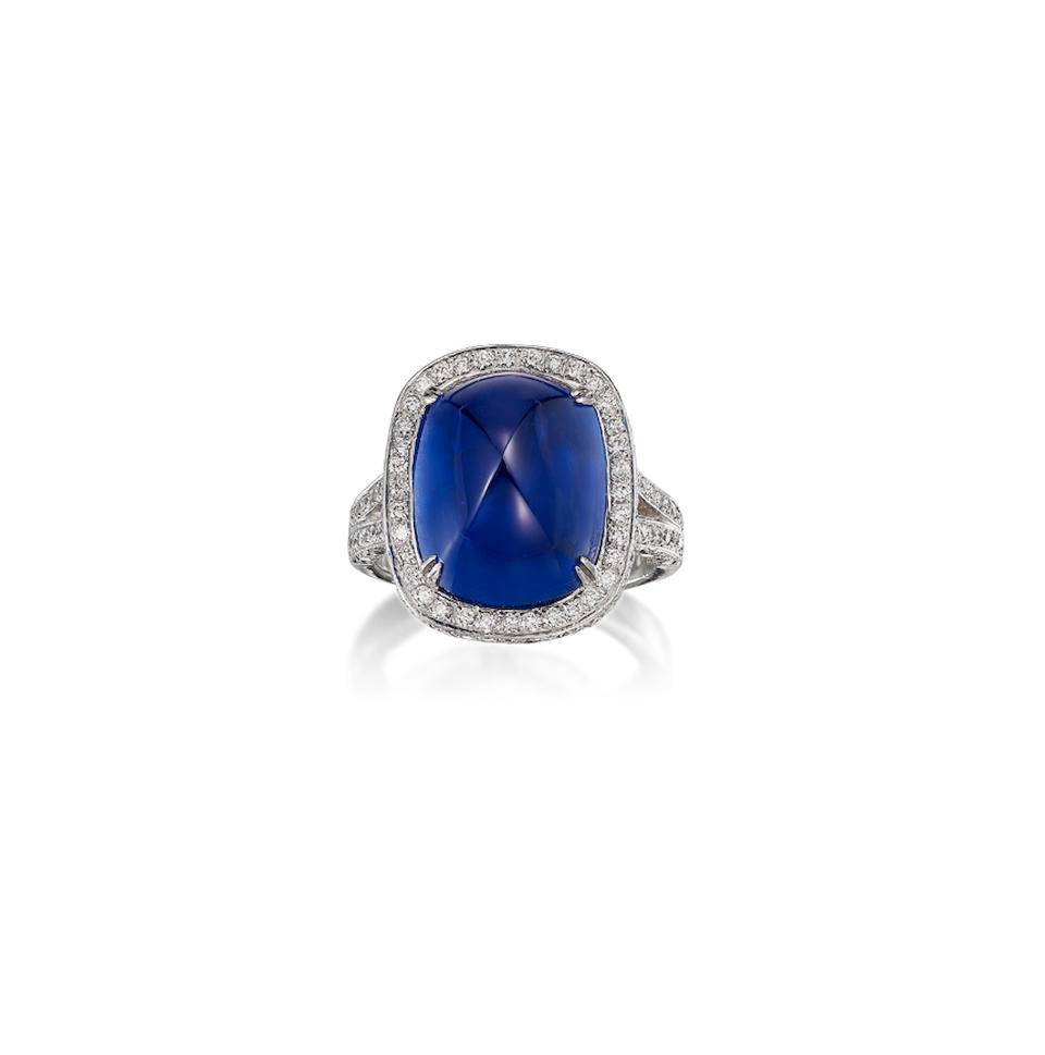 A Fine Sapphire and Diamond Ring