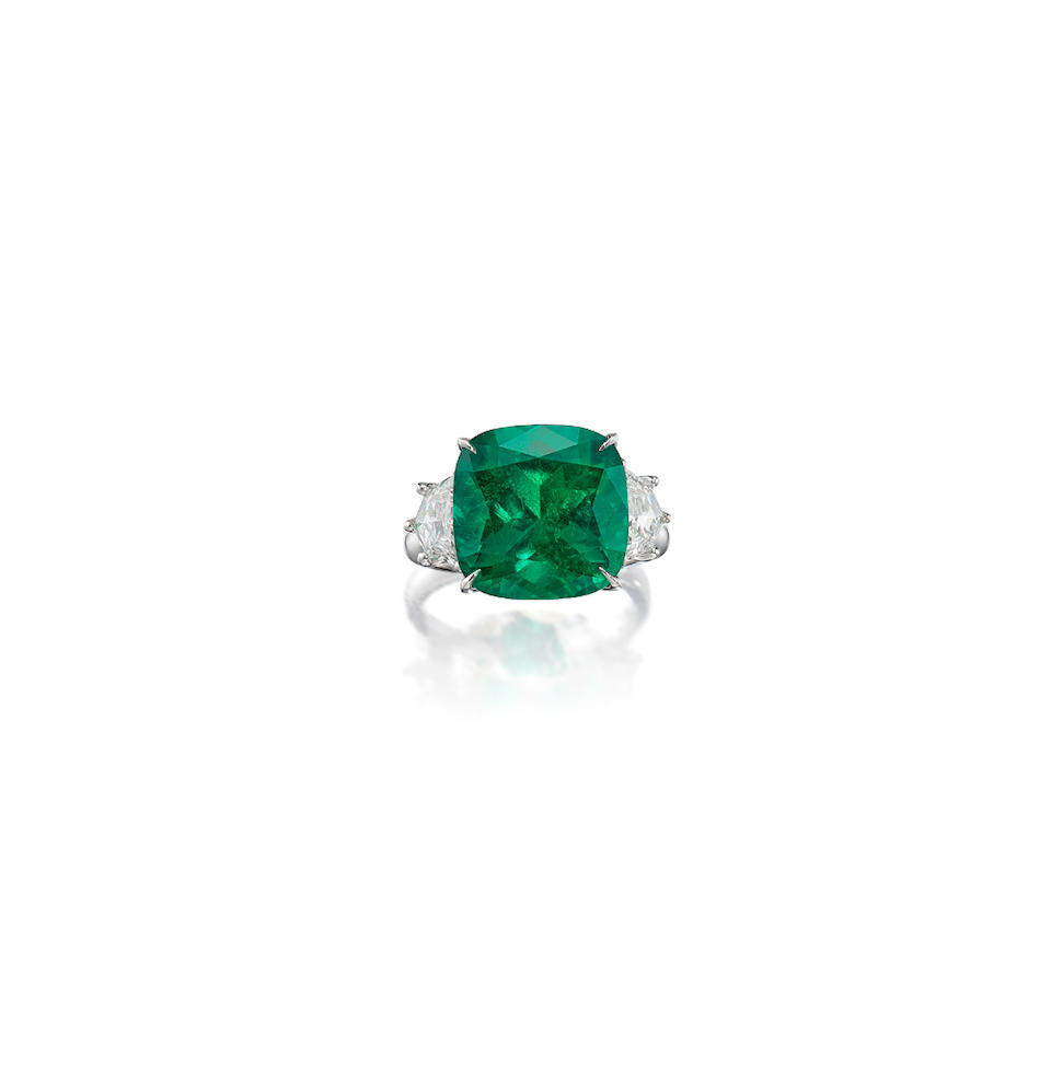 An Important Emerald and Diamond Ring