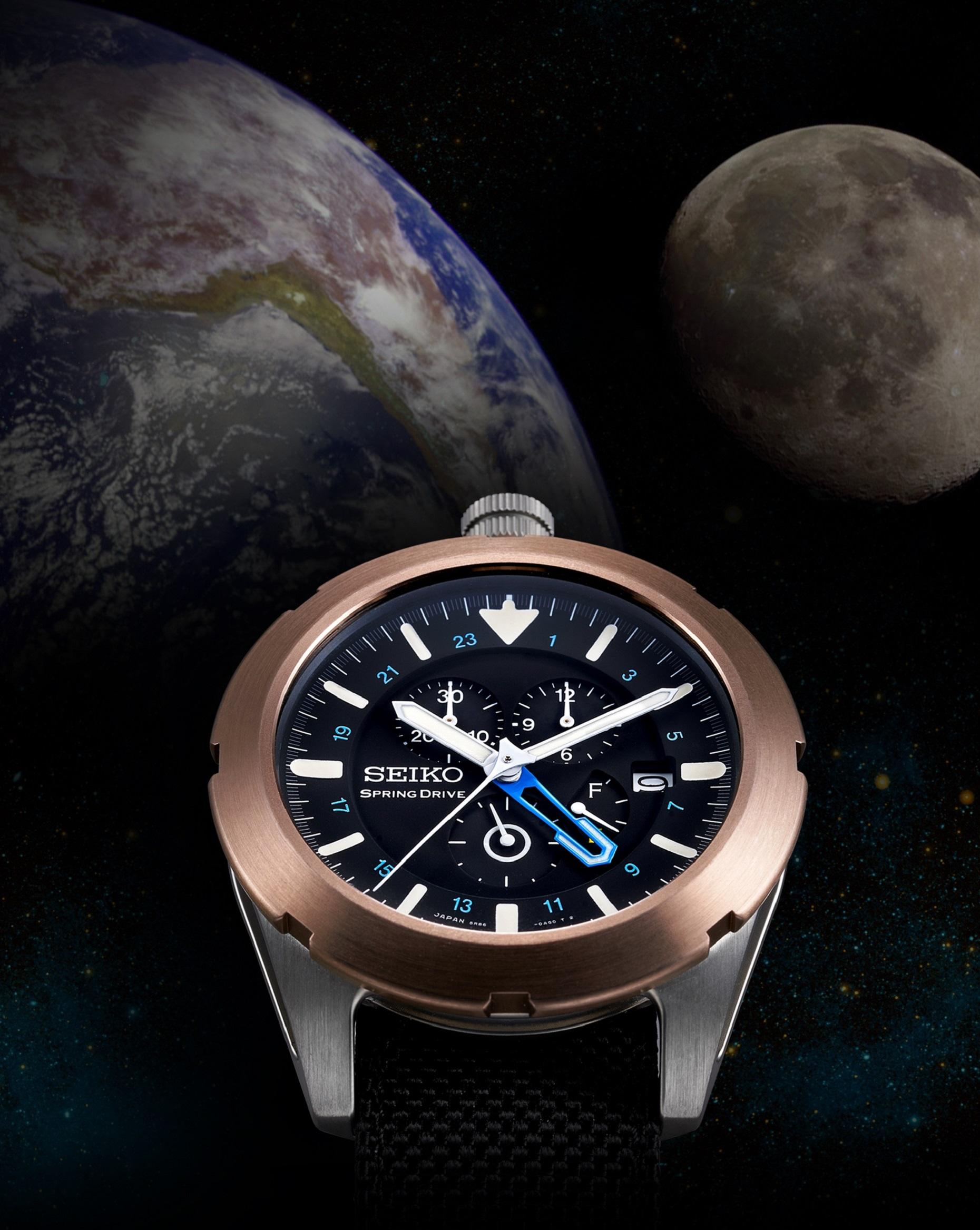 Bonhams : Seiko. A Titanium Automatic Diver's Calendar Chronograph Bracelet  Watch, 'Spring Drive Spacewalk', , /100, With Box,  Guarantee, Manual and Extra Strap