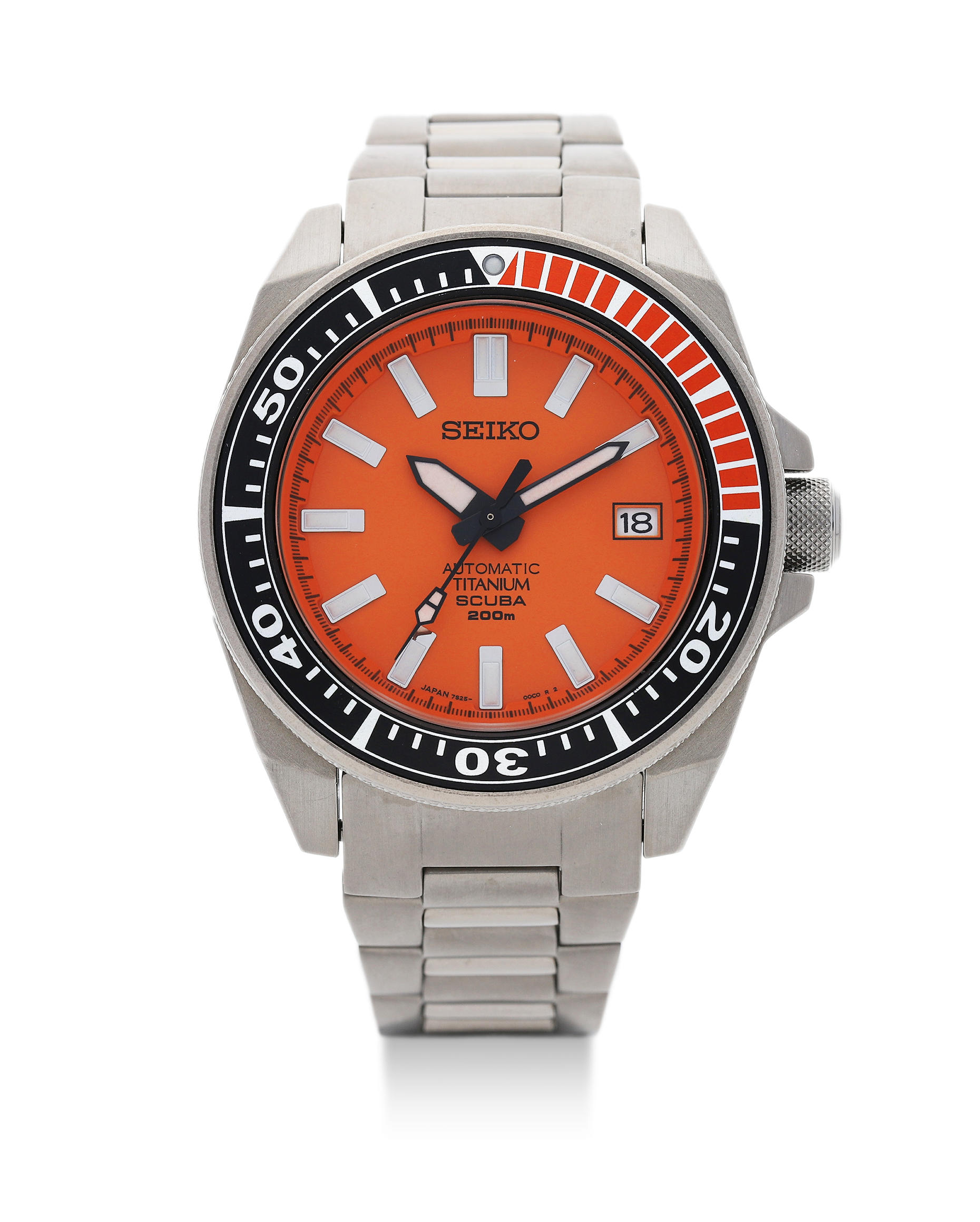 Bonhams : Seiko. A Titanium Automatic Diver's Calendar Bracelet Watch,  'Scuba', , 