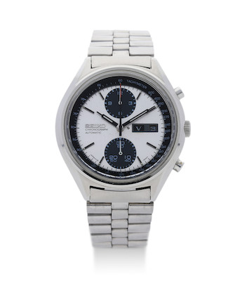 Bonhams : Seiko. A Stainless Steel Automatic Calendar Chronograph Bracelet  Watch, , 