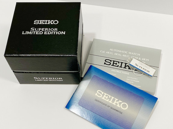 Bonhams : Seiko. A Stainless Steel and Plastic Automatic Calendar  Wristwatch, Brown Baby Tuna, , , With Box, Guarantee  and Manual