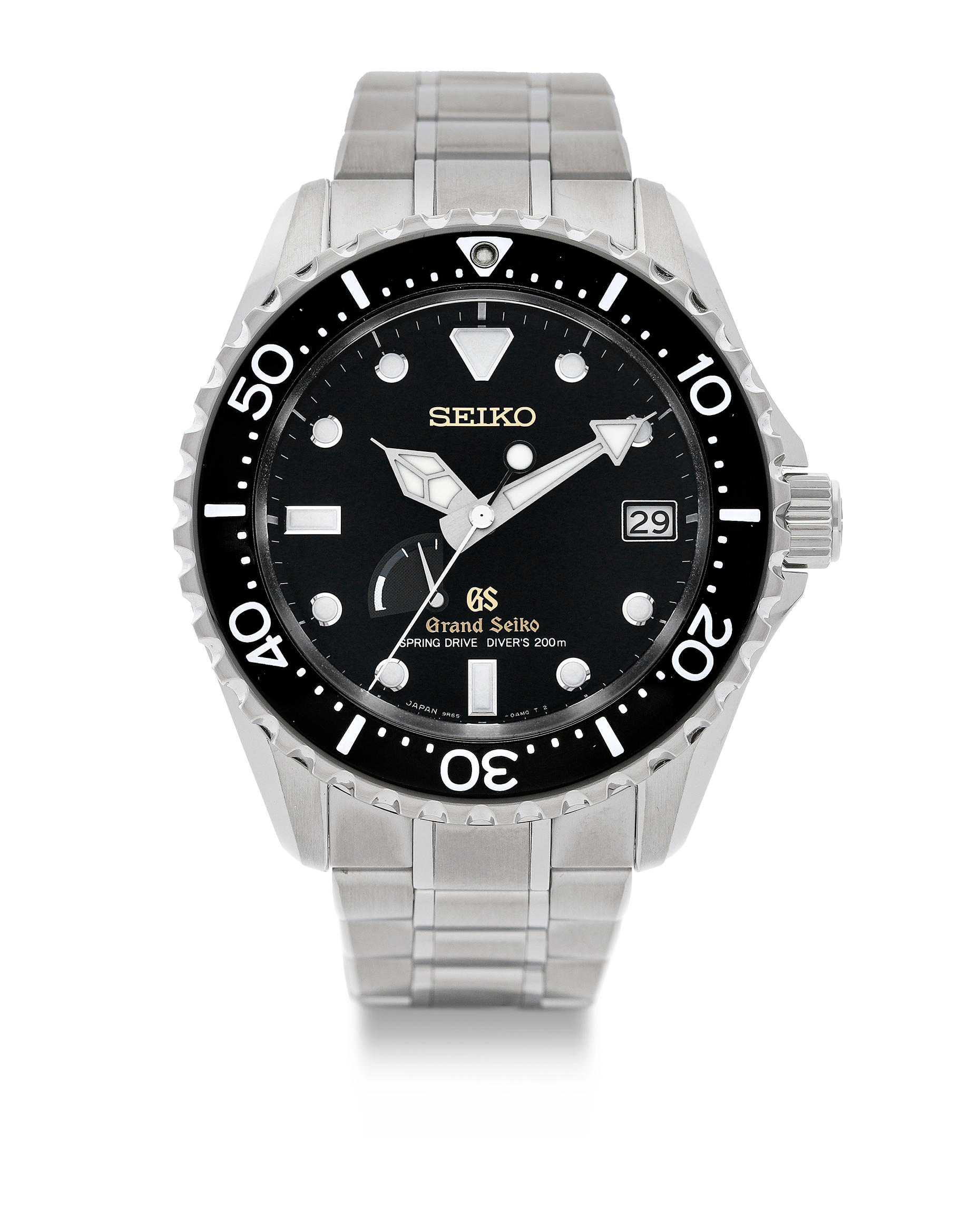 Bonhams : Grand Seiko. A Titanium Automatic Diver's Calendar Bracelet  Watch, 'Spring Drive', , , With Guarantee, Manual and  Box
