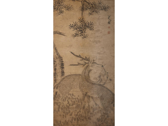 Bada Shanren (Zhu Da, 1626-1705)  Two Deer under Pine Tree