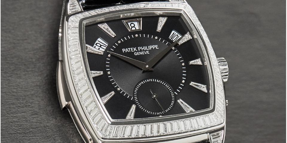 Patek Philippe. A Platinum and Diamond-set Minute Repeating Wristwatch, Ref.5033P, #3718011, With box, certificate, 1 setting pin, 1 spare case back