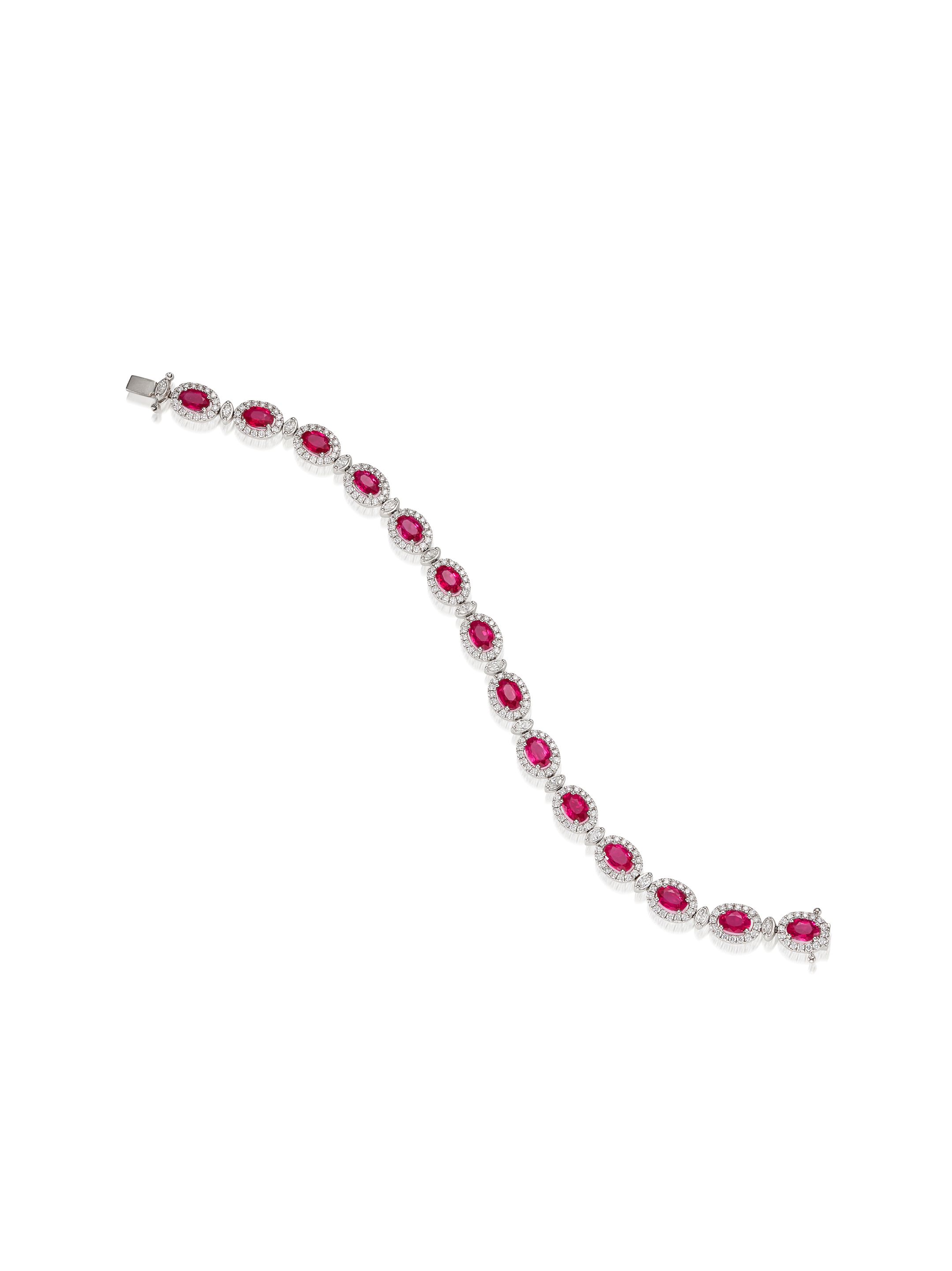 A RUBY AND DIAMOND BRACELET