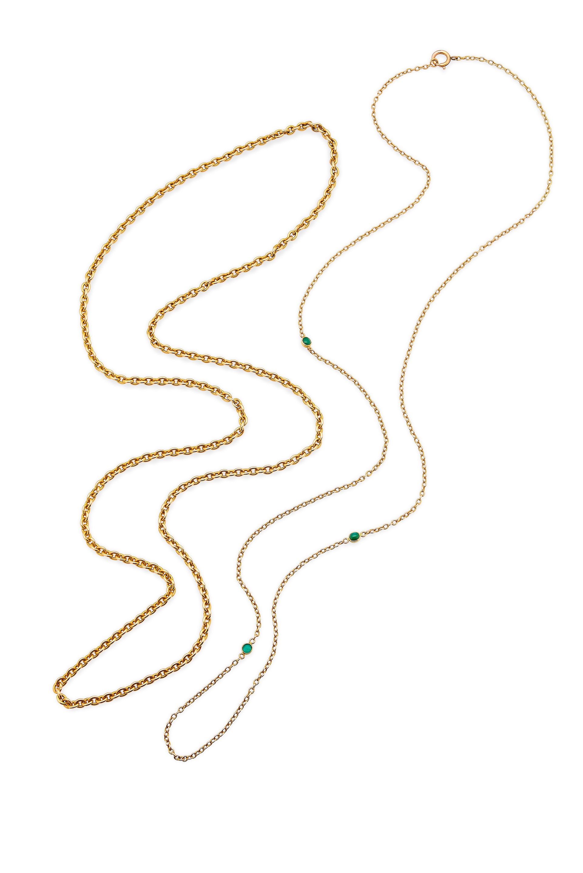 TWO GOLD LONG CHAINS