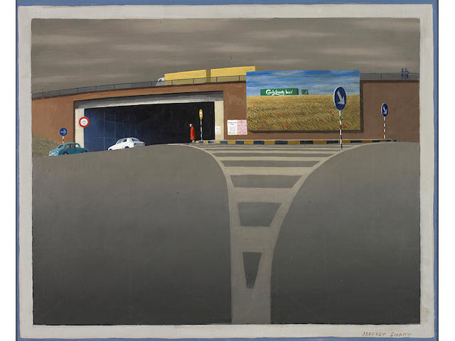 Jeffrey Smart (1921-2013) Study for Placard and Underpass, 1986
