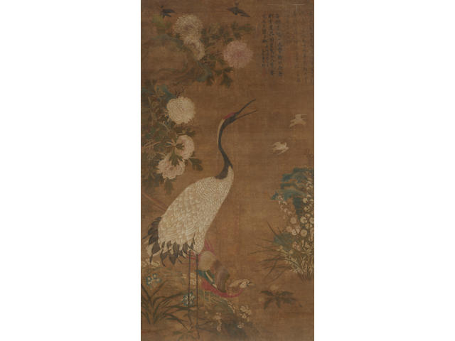 Bian Wenjin (15th Century) Crane, Pheasant and Peony
