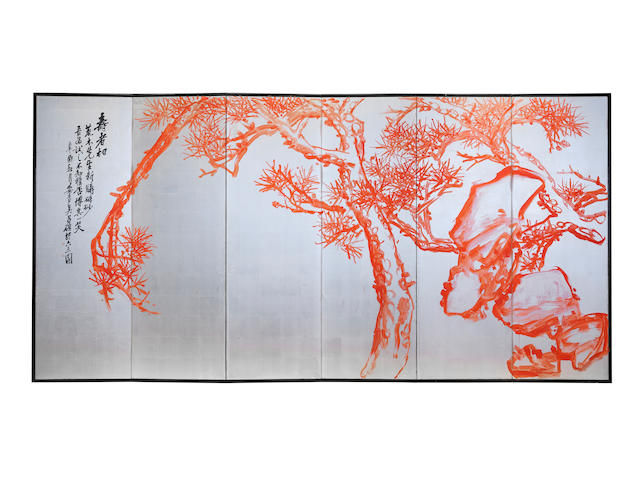 Wu Changshuo (1844-1927)   Pine Tree; Plum Blossoms (2)