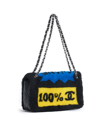 Bonhams : Chanel Limited Edition Runway Shearling Pop Art Flap bag  (includes original dust bag)