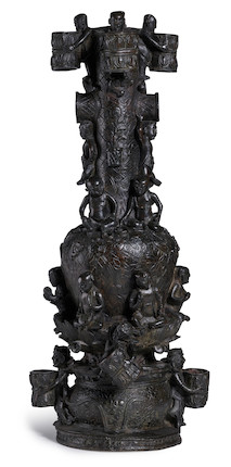 A rare and large stupa-shaped arrow vase