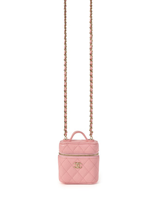 Timeless Chanel Classic Mini Flap Bag with Top Handle Pink/green Lambskin  ref.901513 - Joli Closet