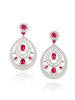 Thumbnail of PAIR OF RUBY, PINK SAPPHIRE AND DIAMOND EARRINGS image 1