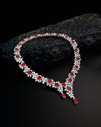 IMPORTANT RUBY AND DIAMOND NECKLACE image 1
