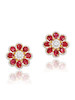 Thumbnail of PAIR OF RUBY AND DIAMOND 'FLOWER' EARRINGS image 1