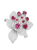 Thumbnail of THAMBULA RUBY, PINK SAPPHIRE AND DIAMOND FLORAL BROOCH image 1