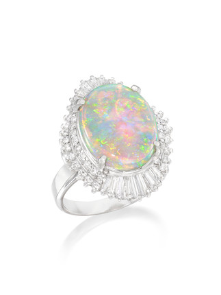 OPAL AND DIAMOND RING image 1
