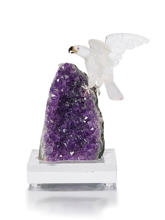 CRYSTAL AND AMETHYST 'FALCON' ORNAMENT image 1