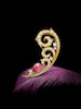 Thumbnail of CONCH PEARL AND DIAMOND 'FEATHER' BROOCH image 1