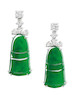 Thumbnail of PAIR OF JADEITE AND DIAMOND PENDENT 'BELL' EARRINGS image 1