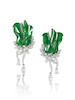Thumbnail of PAIR OF JADEITE AND DIAMOND FLORAL EARRINGS image 1