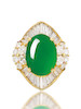 Thumbnail of JADEITE AND DIAMOND RING image 1