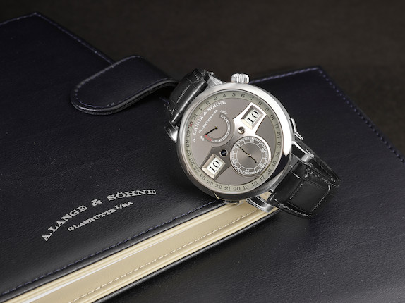 A. LANGE & SÖHNE  ZEITWERK DATE, REF.148.038, A NEW OLD STOCK WHITE GOLD WRISTWATCH WITH JUMPING HOUR, MINUTES, POWER RESERVE AND DATE, CIRCA 2021 image 4