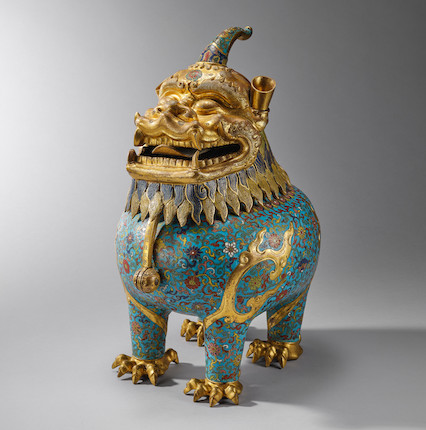A HIGHLY IMPORTANT AND EXCEEDINGLY RARE IMPERIAL CLOISONNÉ ENAMEL INCENSE BURNER, LUDUAN Incised Qianlong six-character mark and of the period image 1
