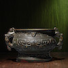 Thumbnail of A RARE GOLD AND SILVER-INLAID BRONZE VESSEL, GUI  Song/Ming Dynasty image 5