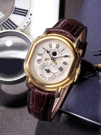 DANIEL ROTH  MASTER PERPETUAL, REF.118.X.40, A RARE YELLOW GOLD PERPETUAL CALENDAR WRISTWATCH WITH MOONPHASES AND LEAP YEAR INDICATION, CIRCA 2000 image 2