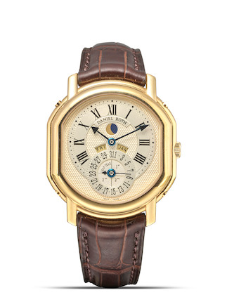 DANIEL ROTH  MASTER PERPETUAL, REF.118.X.40, A RARE YELLOW GOLD PERPETUAL CALENDAR WRISTWATCH WITH MOONPHASES AND LEAP YEAR INDICATION, CIRCA 2000 image 3
