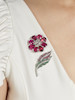 Thumbnail of RUBELLITE TOURMALINE, GEM-SET AND DIAMOND FLORAL BROOCHES (2) image 2
