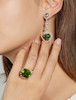 Thumbnail of PERIDOT AND DIAMOND RING, AND PAIR OF GEM-SET AND DIAMOND EARRING (2) image 2