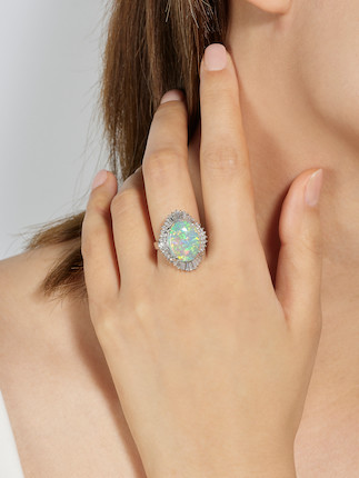 OPAL AND DIAMOND RING image 3