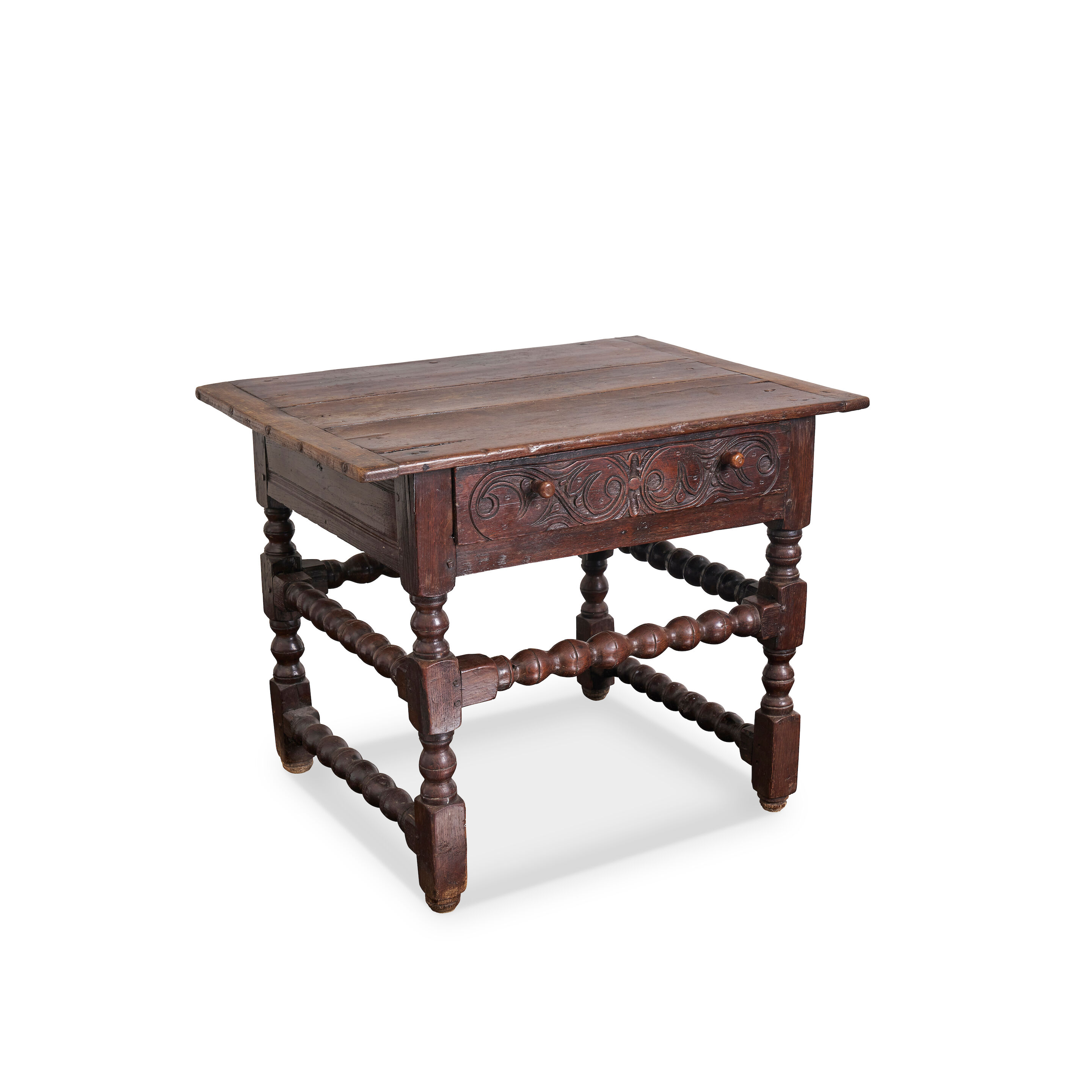 An oak side table, late 17th/ early 18th century,