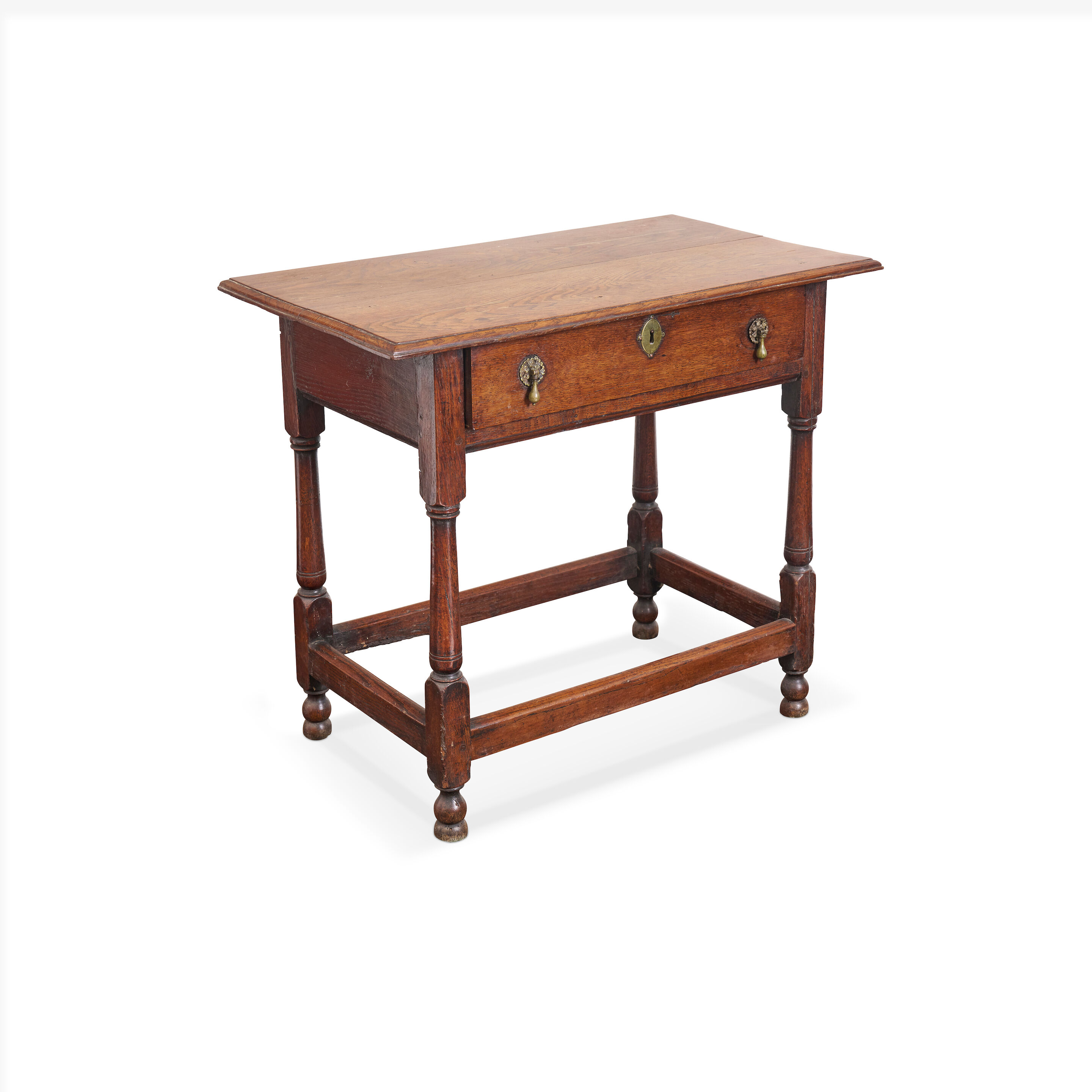 An English oak side table, early 18th century,
