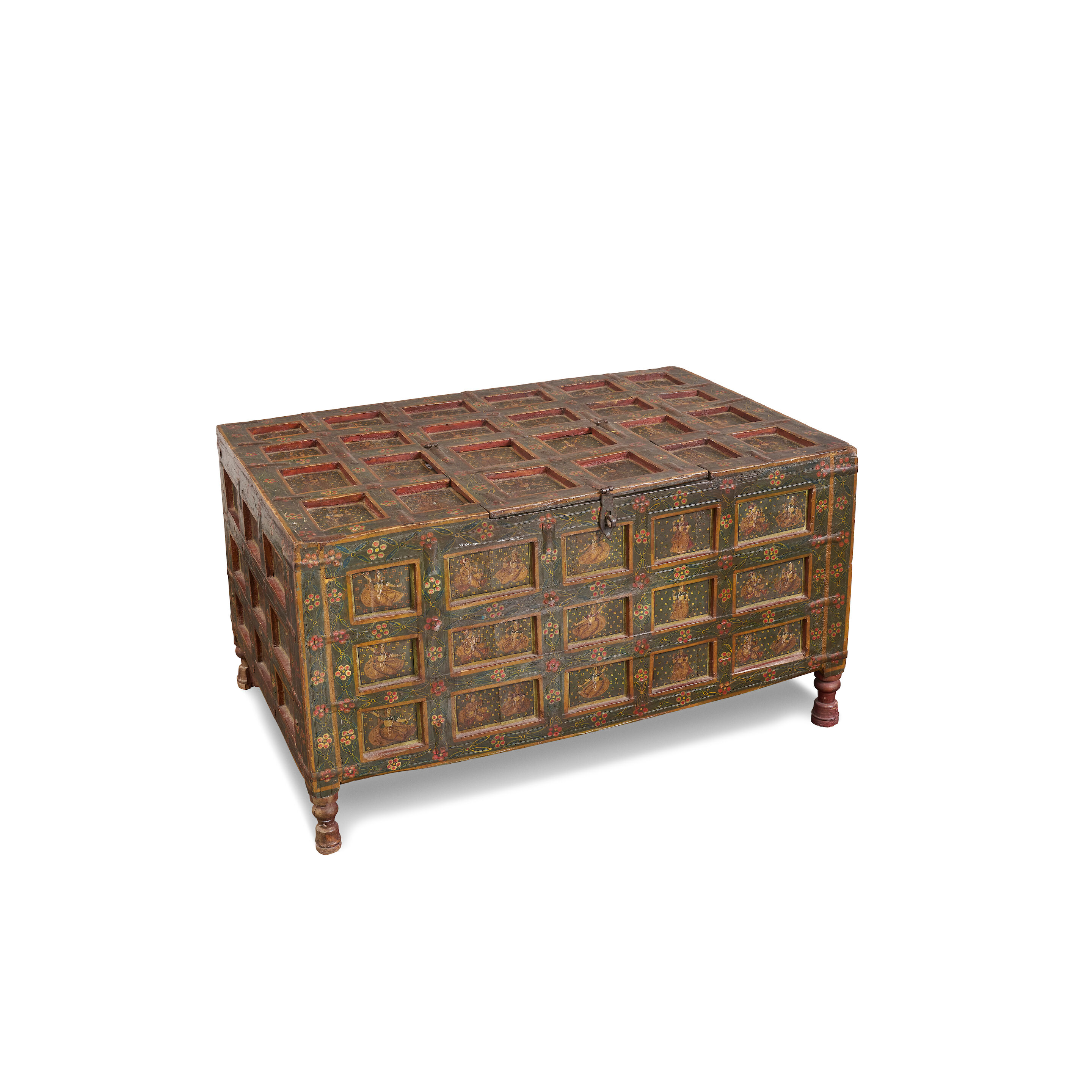 An early Indian coffered chest,