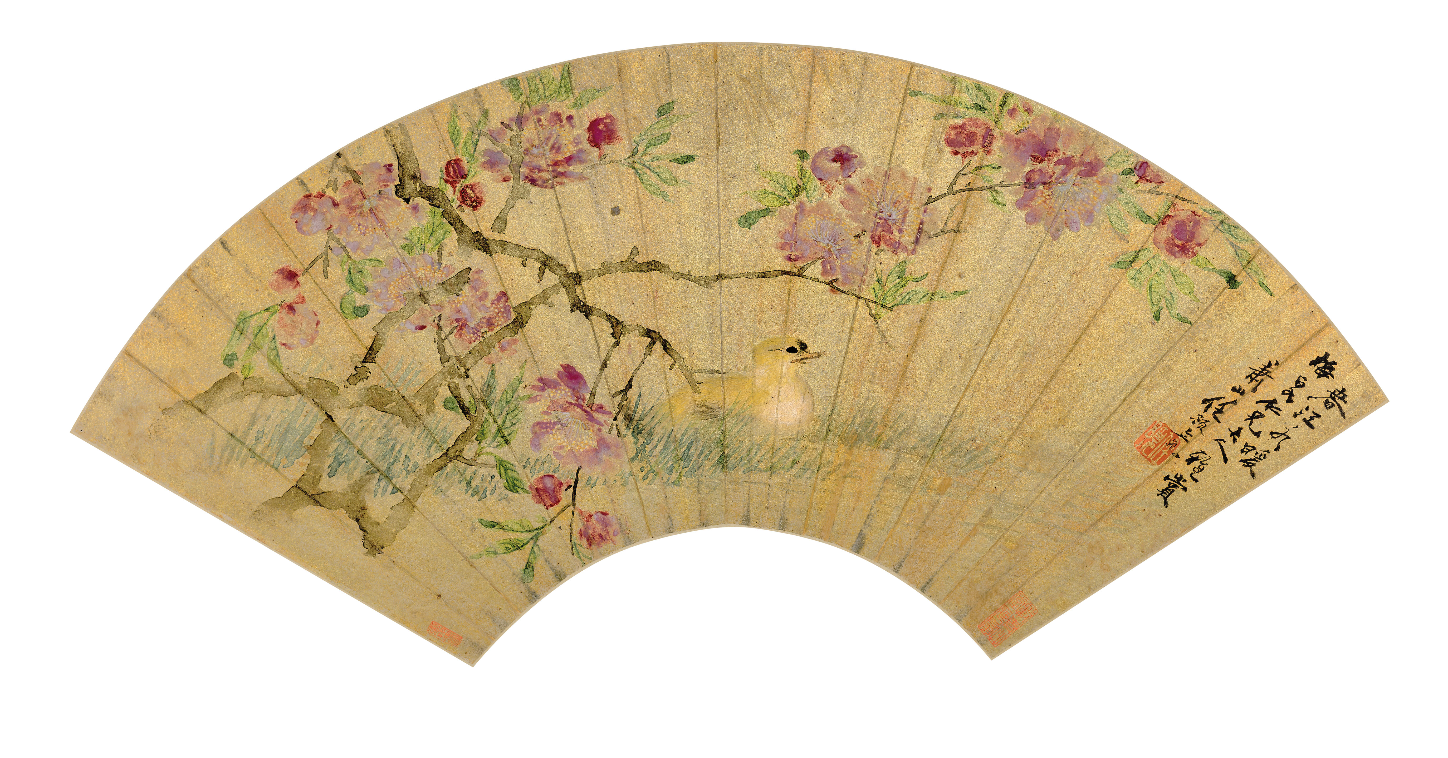 Peach Blossoms with A Duck